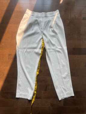 Babaton White High Rise Cropped Tapered Dress Pants